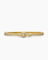 Thoroughbred Loop Bracelet in 18K Yellow Gold with Full Pavé Diamonds, 4.5mm